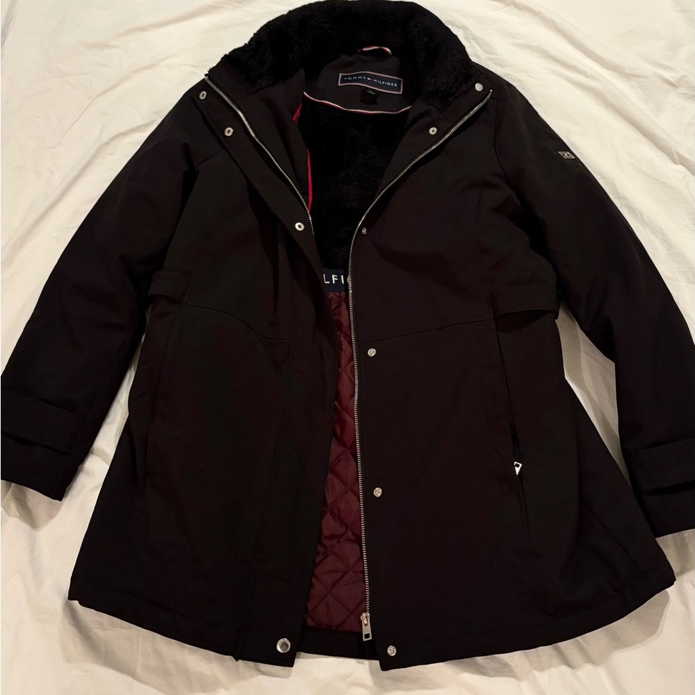 Tommy Hilfiger Black Womens Sz L Jacket Coat
